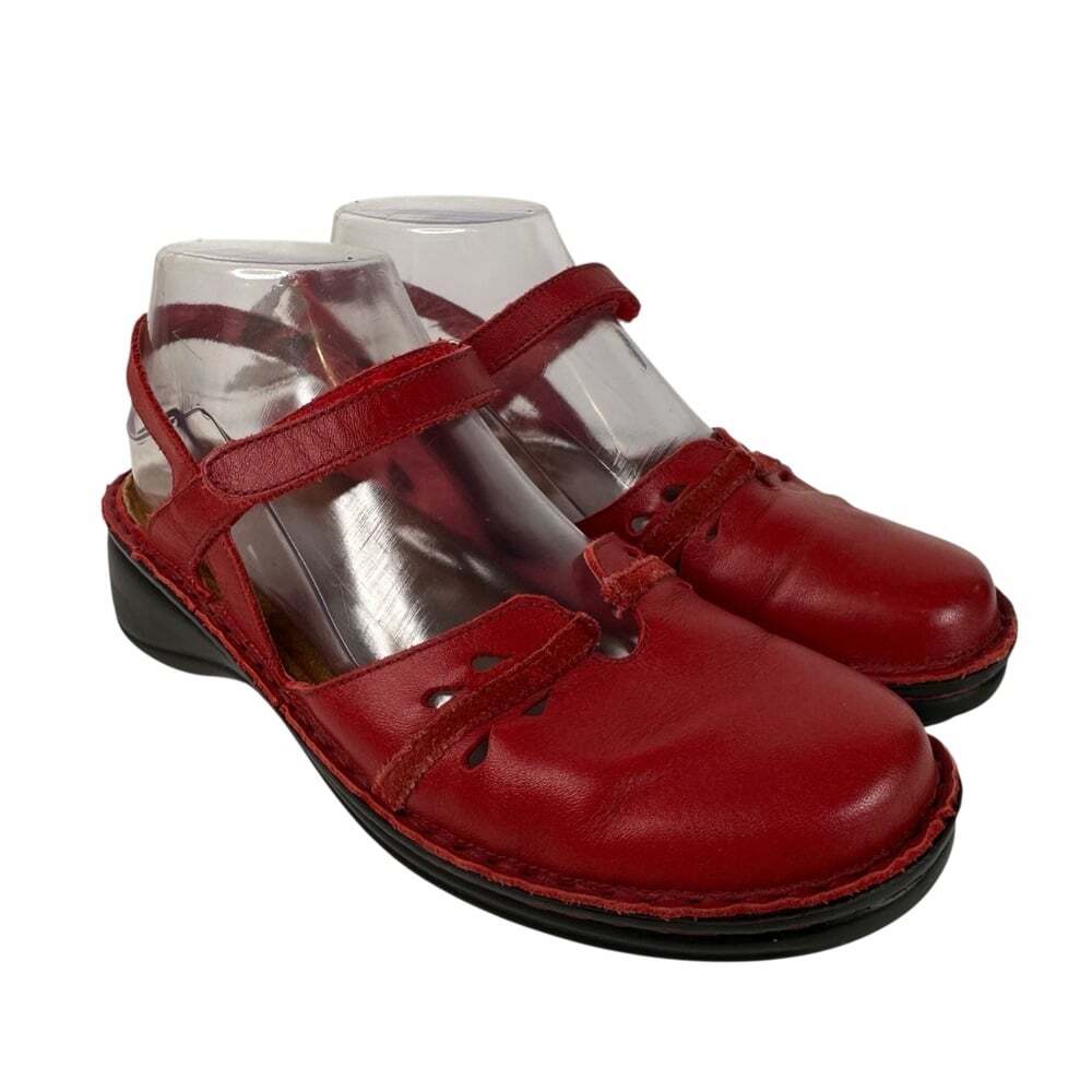 Naot Gardenia Red Leather Sandals EU 38 Comfort Adjustable Strap Bohemian